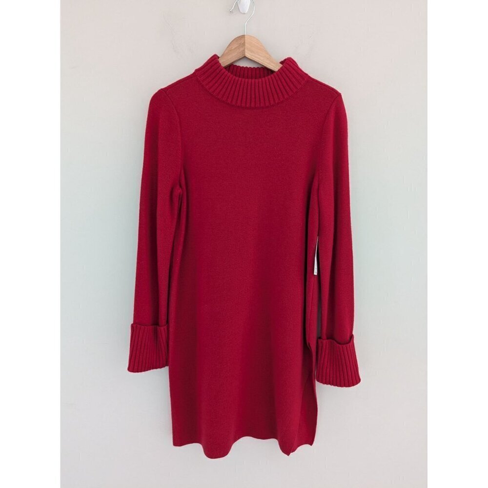 NWT Chico's Long Sleeve Red Pullover Tunic Sweater Size S